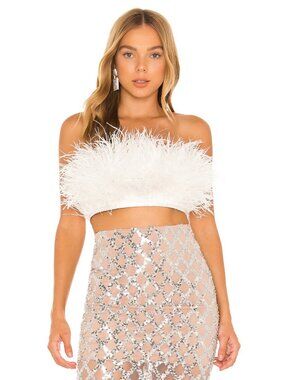 Bronx And Banco Afiya Feather Blanc Top XS $490